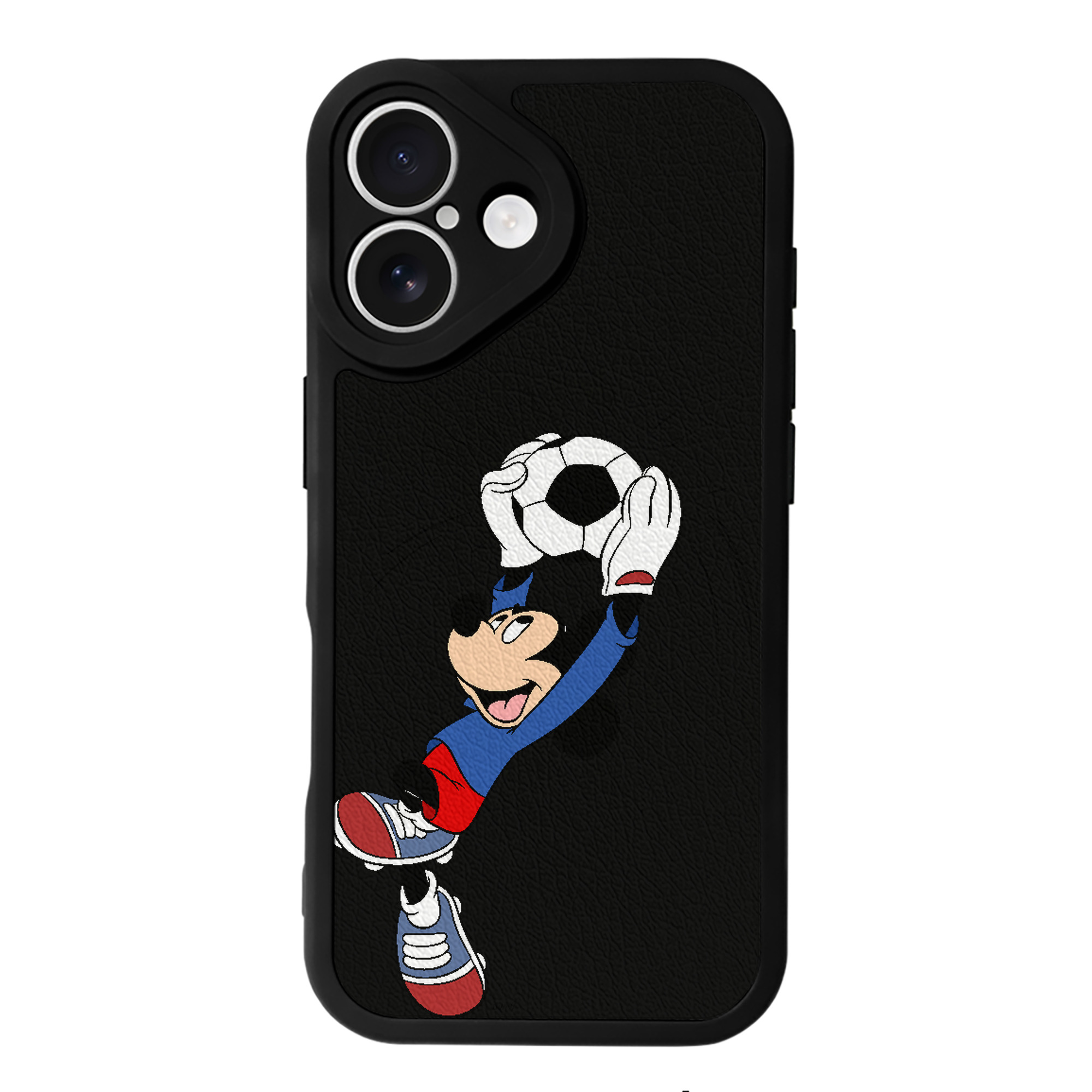 （画像用） ミッキーマウス Mickey Mouse 【iPhone 16シリーズ対応】シリコンスマホケース（レザー調） 材質：シリコン